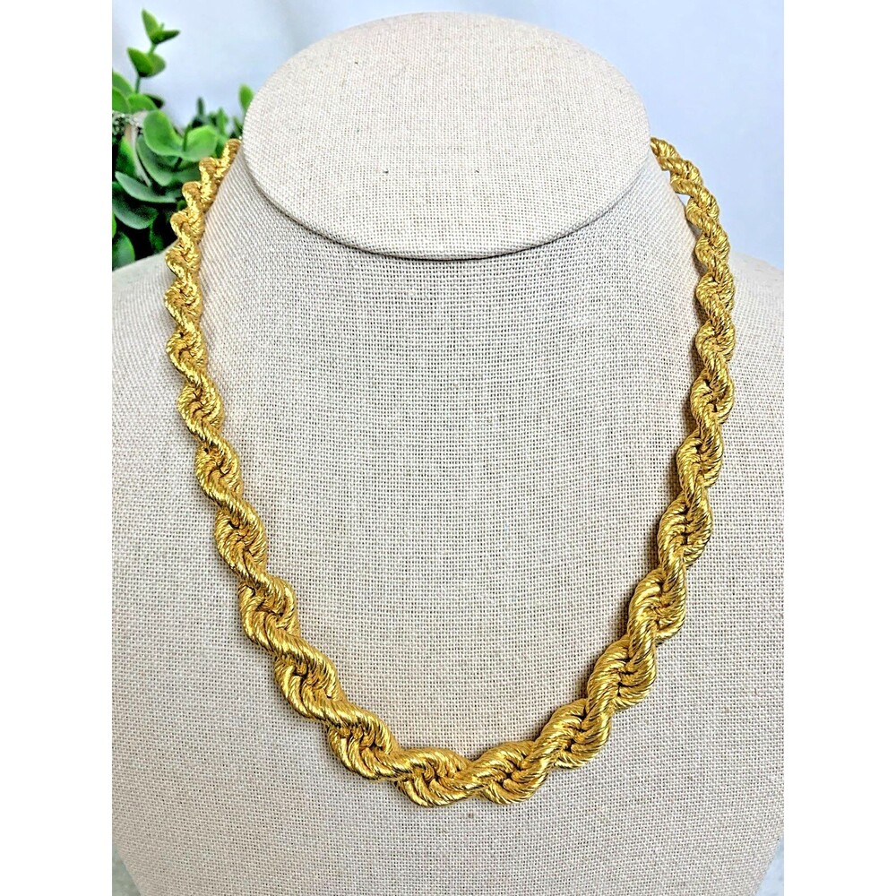 Bronzo Milor Italia Rope Chain Necklace 18” Gold Tone Chunky Runway 74g - Picture 8 of 10